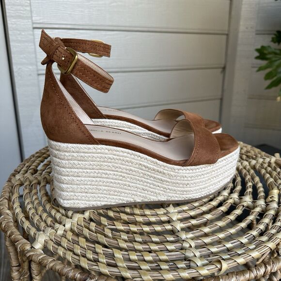 VERONICA BEARD Gianna Suede Espadrille Wedge Sandals In Brown US 7.5 EXCELLENT! - Picture 4 of 14